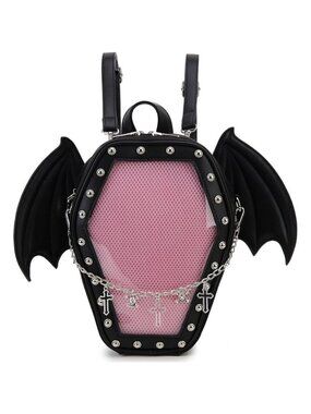 Gothic Coffin Shaped Shoulder Bag and Backpack for Women Halloween Style